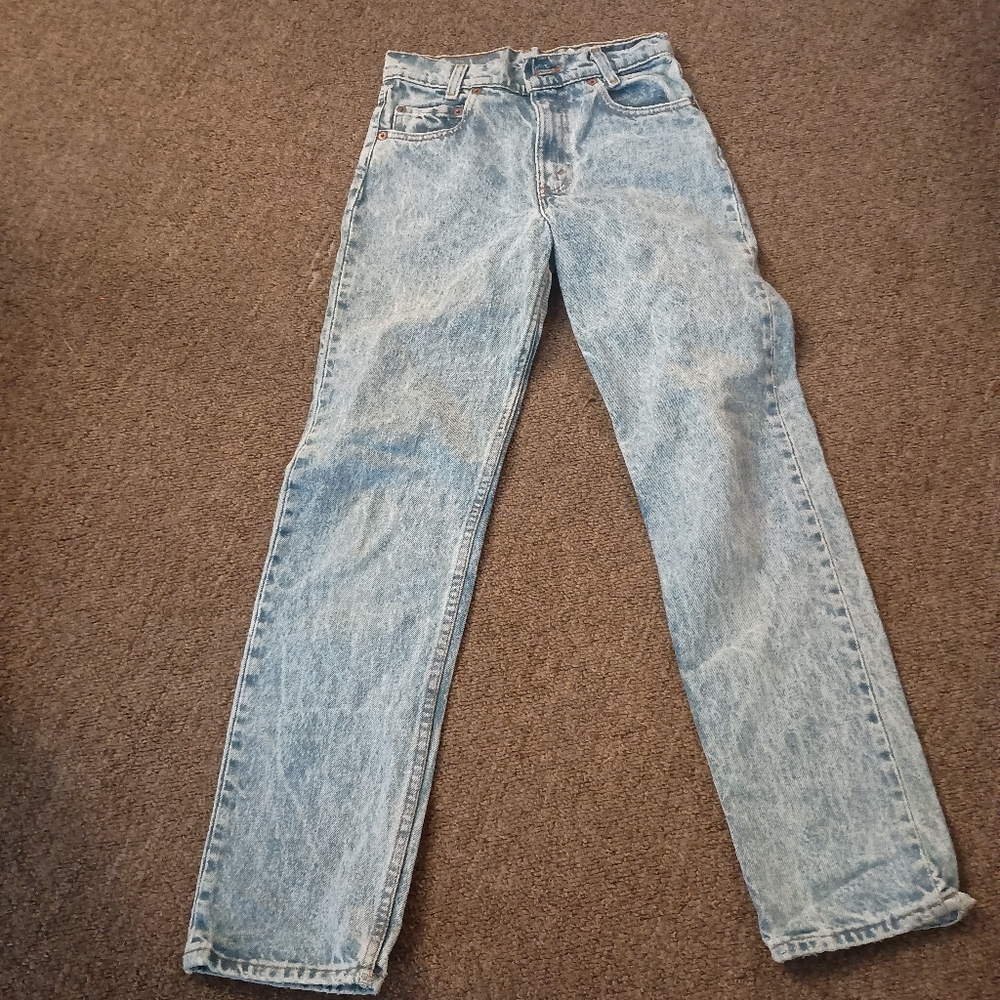 VTG 80s/90s Levi’s Student 701 Acid Wash Denim Jeans Made in USA 27x30